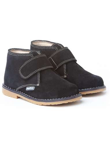 Ankle Boots in Suede and velcro Angelitos 402 Navy