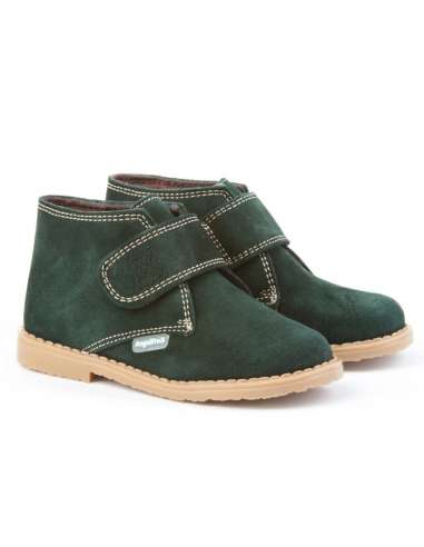 Ankle Boots in Suede and velcro Angelitos 402 Green