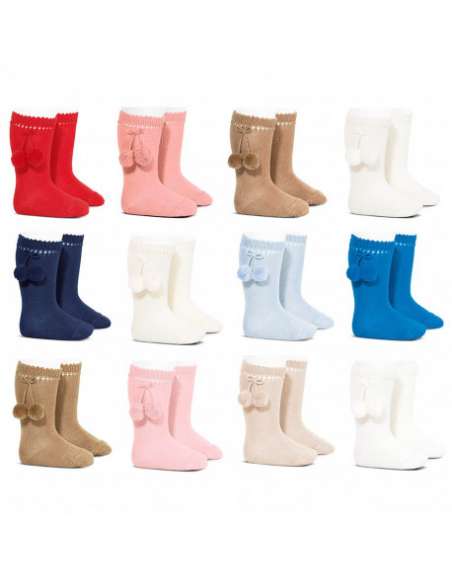 25042 NATA CALCETIN ALTO PERLE CON BORLAS MARCA CONDOR