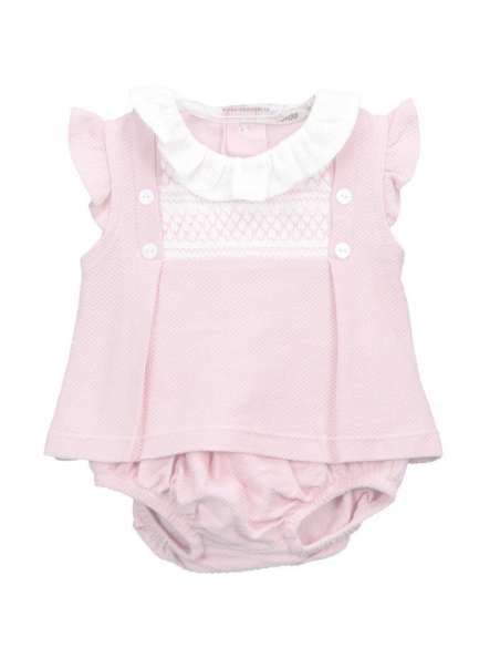 41350 PINK BABY DRESS WITH KNICKERS BRAND BABIDU