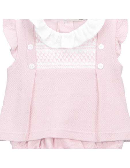 41350 ROSA VESTIDO BEBÉ CON BRAGUITAS MARCA BABIDU