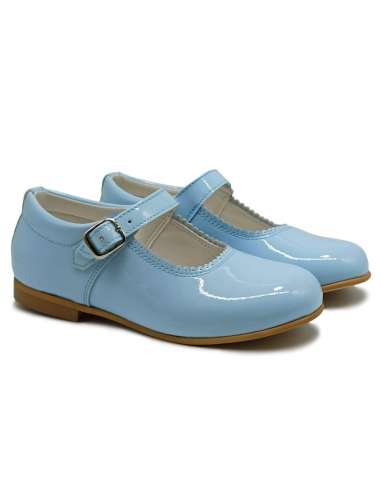 Mary Janes in patent leather Cocoboxi 6270 sky blue