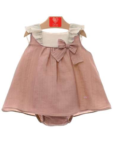 DS0373 PINK GIRLS  DRESS AND KNICKERS  BRAND DEL SUR