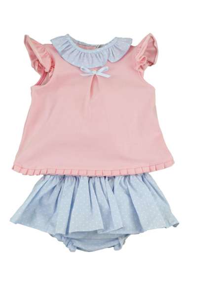23166 CONJUNTO NIÑA BLUSA CON FALDA MARCA BABYFERR