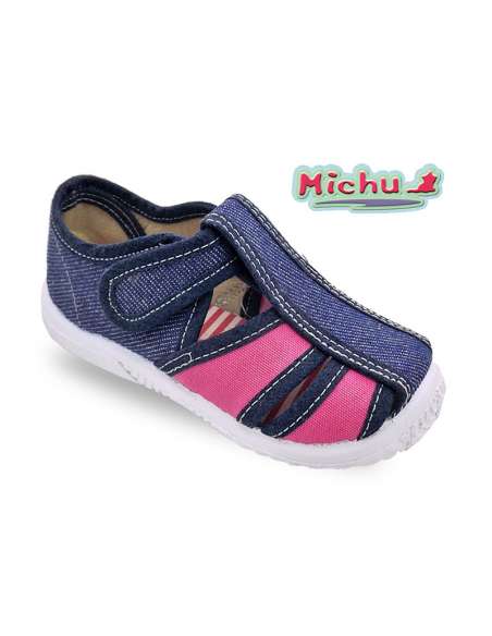 Canvas T-Bar Michu 9006 jeans/fuxia