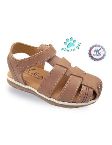 BOYS SANDALS IN LEATHER  352 CAMEL