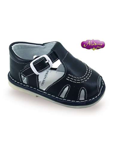 BOYS SANDALS IN LEATHER ALADINO 639 NAVY