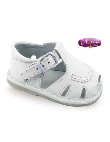 BOYS SANDALS IN LEATHER ALADINO 639 WHITE