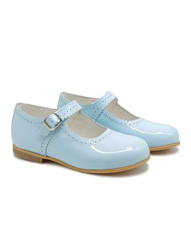 Mary Janes in patent leather Cocoboxi 6275 sky blue