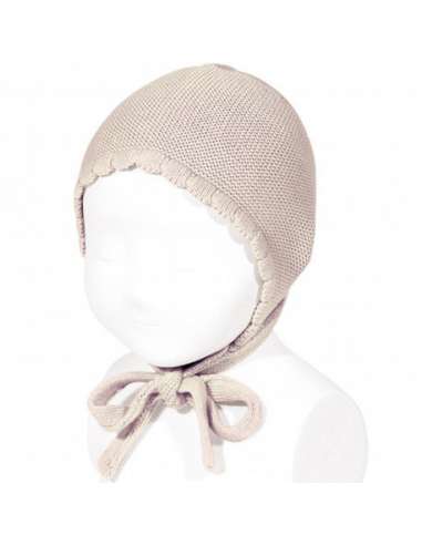 50500010 TURRON KNITTED BABY BONNET IN COTTON  BRAND CONDOR