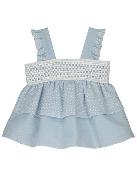 21215 BLUE BABY GIRL DRESS  BRAND CALAMARO