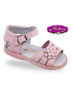 GIRLS SANDALS IN LEATHER COMBINED ALADINO 2205