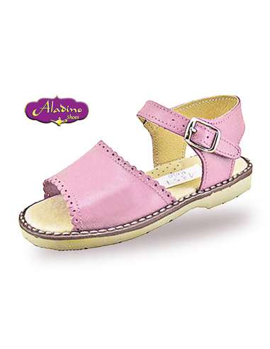 GIRLS SANDALS IN LEATHER  ALADINO 2186 PINK