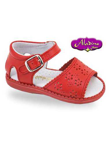 GIRLS SANDALS IN LEATHER  ALADINO 2204