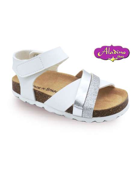 SANDALIA EN PIEL ALADINO 6031 BLANCO