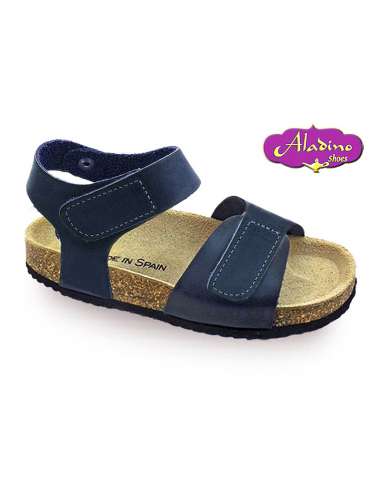 SANDALS IN LEATHER  ALADINO 1907 NAVY