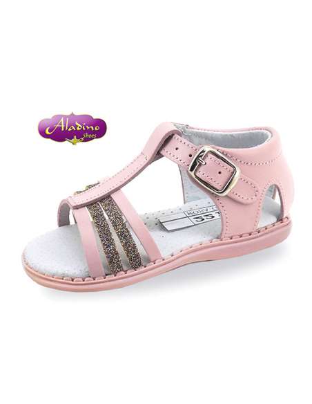GIRLS SANDALS IN LEATHER  ALADINO 2210