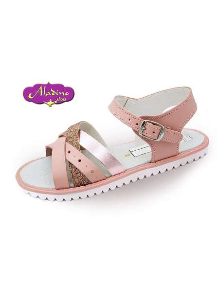 SANDALIA DE NIÑA EN PIEL ALADINO 1064 ROSA