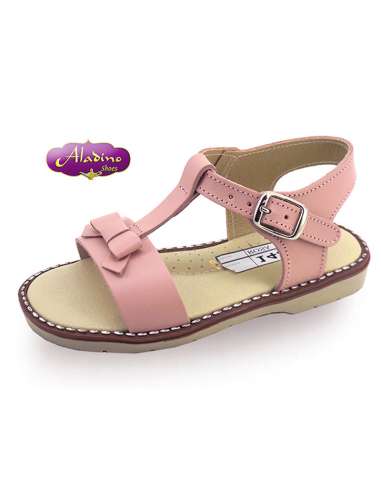 GIRLS SANDALS IN LEATHER  ALADINO 1480 PINK