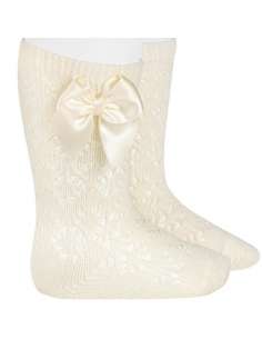 25062 303 CAVA PERLE GEOMETRIC OPENWORK KNEE HIGH SOCKS...