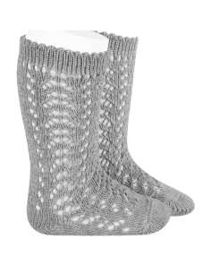 25182 221 ALUMINIO PERLE OPENWORK KNEE HIGH SOCKS BRAND...