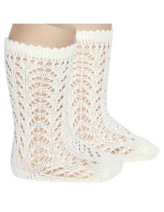 25182 303 CAVA  PERLE OPENWORK KNEE HIGH SOCKS BRAND CONDOR