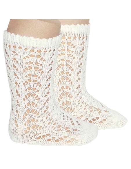 25182 303 CAVA  PERLE OPENWORK KNEE HIGH SOCKS BRAND CONDOR