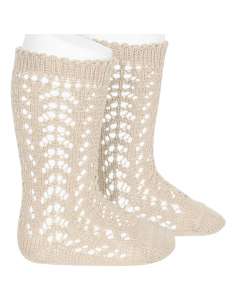 25182 304 LINO PERLE OPENWORK KNEE HIGH SOCKS BRAND CONDOR