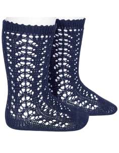 25182 480 MARINO PERLE OPENWORK KNEE HIGH SOCKS BRAND CONDOR