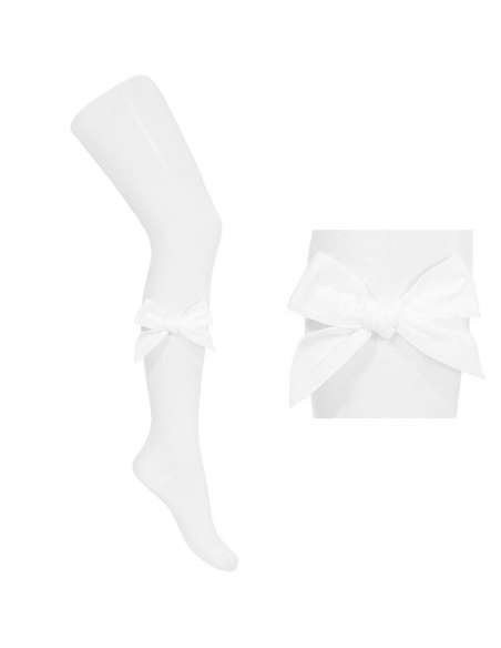 24891 200 WHITE TIGHTS WITH VELVET BOW BRAND CONDOR