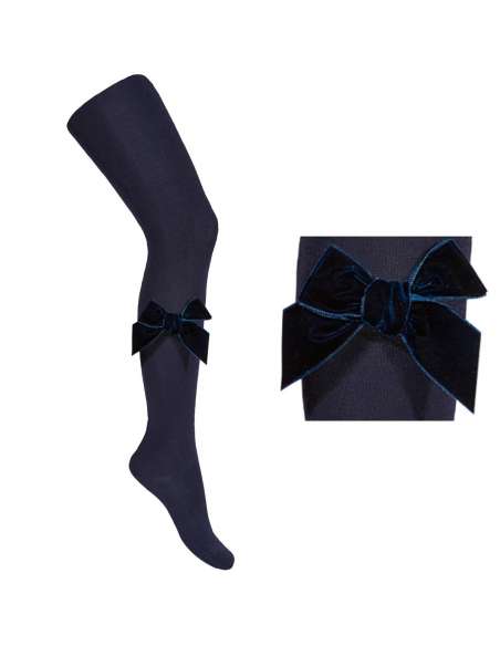 24891 480 MARINO TIGHTS WITH VELVET BOW BRAND CONDOR