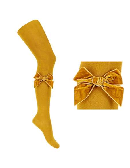 24891 629 MOSTAZA TIGHTS WITH VELVET BOW BRAND CONDOR