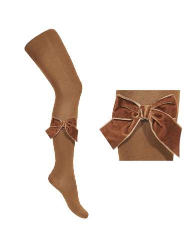 24891 807 TOFFEE  TIGHTS WITH VELVET BOW BRAND CONDOR