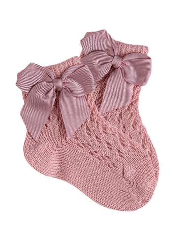 25194 526 ROSA PALO SHORT SOCKS IN PERLE OPENWORK WITH BOW BRAND CONDOR