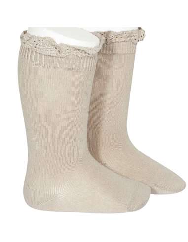 24092 334 PIEDRA HIGH KNIT SOCKS  WITH LACE BRAND CONDOR