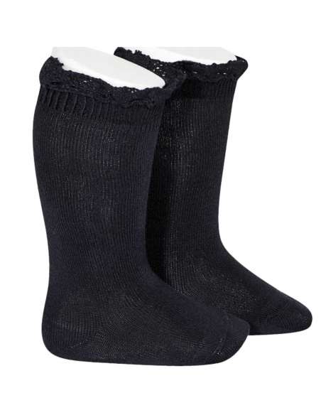 24092 480 MARINO CALCETIN ALTO PÙNTO  CON PUNTILLA  MARCA CONDOR