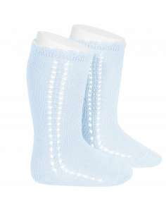 25692 410 AZUL BEBE  CALCETIN ALTO PERLE MARCA CONDOR