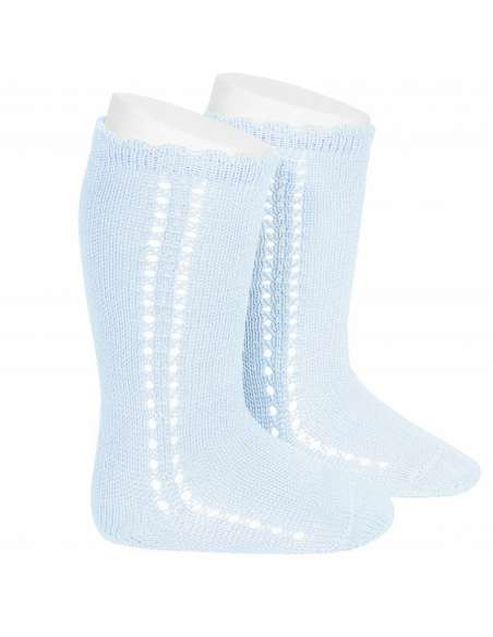25692 410 SKY BLUE HIGH PERLE SOCKS BRAND CONDOR