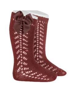 25992 572 BORGOÑA  HIGH SOCKS WITH BOW BRAND CONDOR