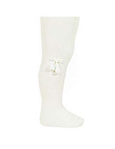 21921 WHITE  BABY COTTON TIGHTS WITH SMALL...
