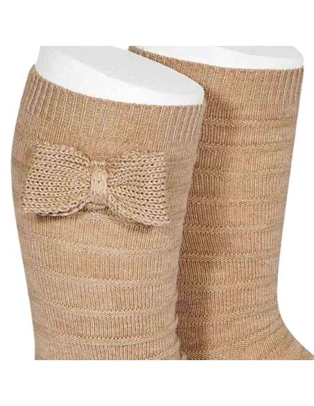 24972 316 TURRON TEXTURED TALL SOCKS WITH BOW BRAND CONDOR