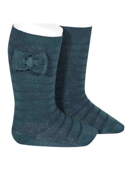 24972 424 PETROLEO TEXTURED TALL SOCKS WITH BOW BRAND CONDOR