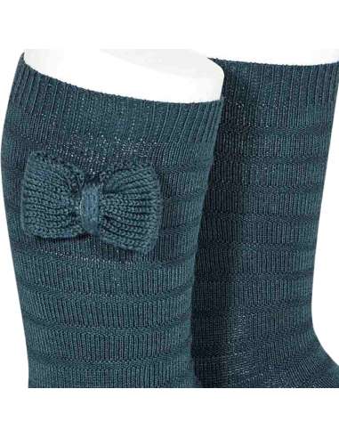 24972 424 PETROLEO TEXTURED TALL SOCKS WITH BOW...