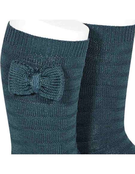24972 424 PETROLEO TEXTURED TALL SOCKS WITH BOW BRAND CONDOR