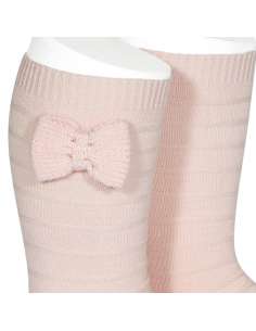 24972 500 PINK TEXTURED TALL SOCKS WITH BOW BRAND CONDOR 2