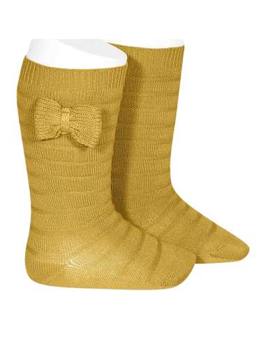 24972 629 MOSTAZA TEXTURED TALL SOCKS WITH BOW BRAND CONDOR