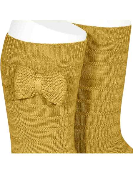 24972 629 MOSTAZA TEXTURED TALL SOCKS WITH BOW BRAND CONDOR