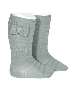 24972 756 VERDE SECO TEXTURED TALL SOCKS WITH BOW BRAND...