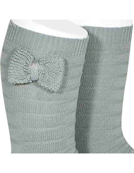 24972 756 VERDE SECO TEXTURED TALL SOCKS WITH BOW BRAND CONDOR