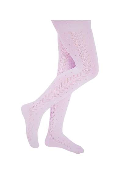 56009 PINK BABY TIGHTS FRETWORK  BRAND YSABEL MORA